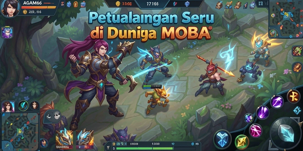 Tampilan seru dari gameplay AGAM66 MOBA yang mendebarkan.