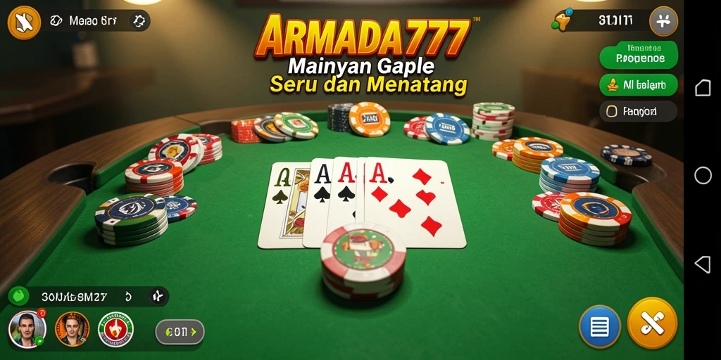 Tampilan gameplay Gaple yang seru dan interaktif di ARMADA777.