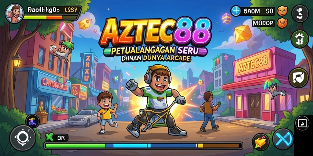 Tampilan gameplay AZTEC88 yang penuh aksi dan seru.