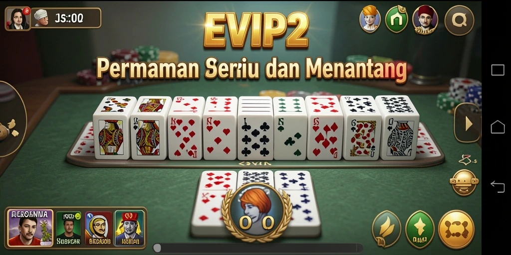Tampilan gameplay menarik dari EVIP2 dengan domino yang menantang.