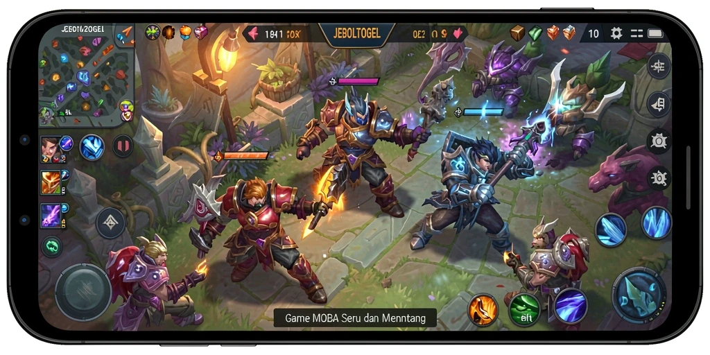 Tampilan gameplay seru dalam JEBOLTOGEL dengan karakter dan arena yang menarik.