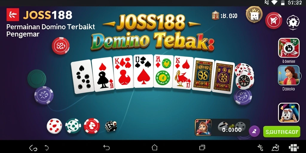 Tampilan gameplay JOSS188 dengan kartu domino di meja.