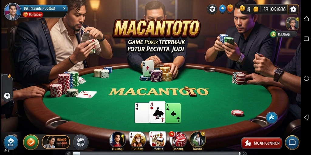 Tampilan bermain Poker yang mendebarkan di MACANTOTO.