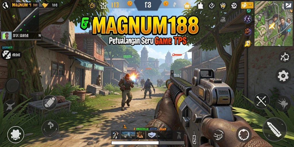 Screenshot gameplay MAGNUM188 menampilkan aksi tembak-menembak yang mendebarkan.