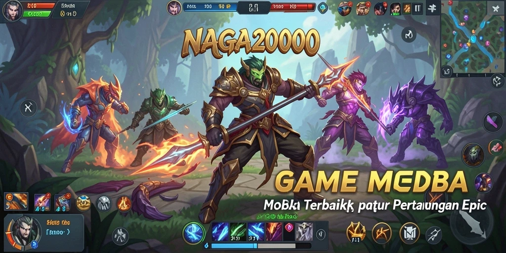 Tampilan seru dari gameplay NAGA2000 yang penuh aksi MOBA.