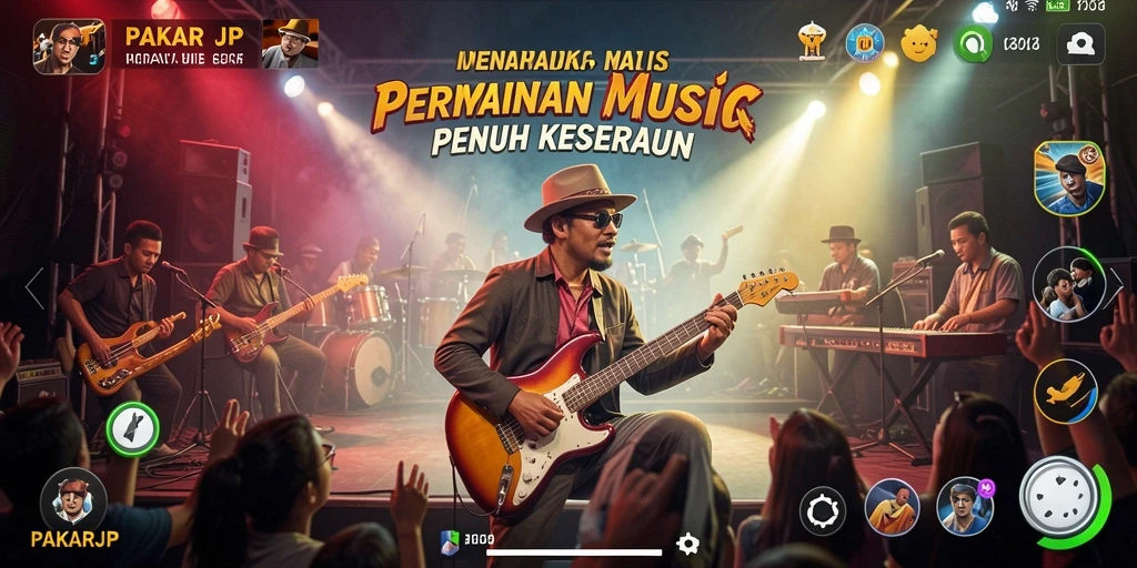 Screenshot PAKARJP menampilkan tantangan musik yang seru dan interaktif.