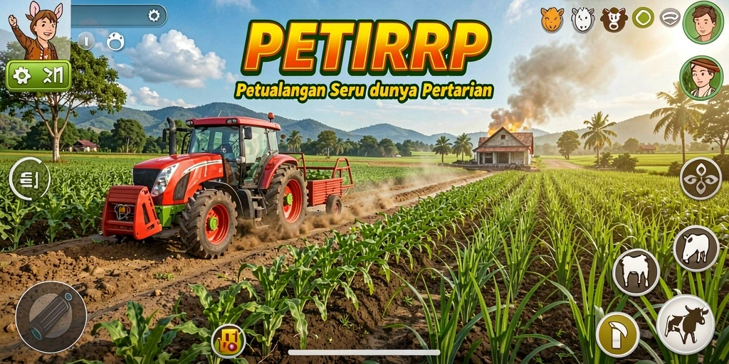 Gameplay seru di dunia pertanian dengan berbagai aktivitas.