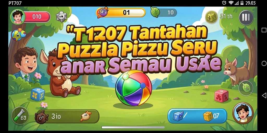 Tampilan gameplay seru dari game puzzle PT707 yang menantang.