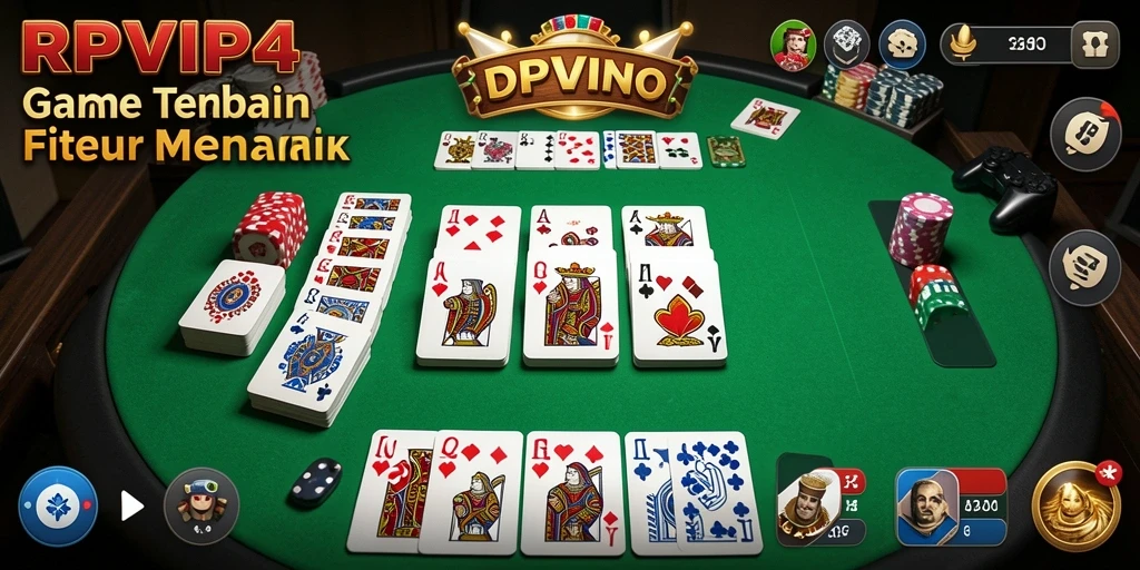 Screenshot RPVIP4 menampilkan aksi seru dalam permainan Domino.