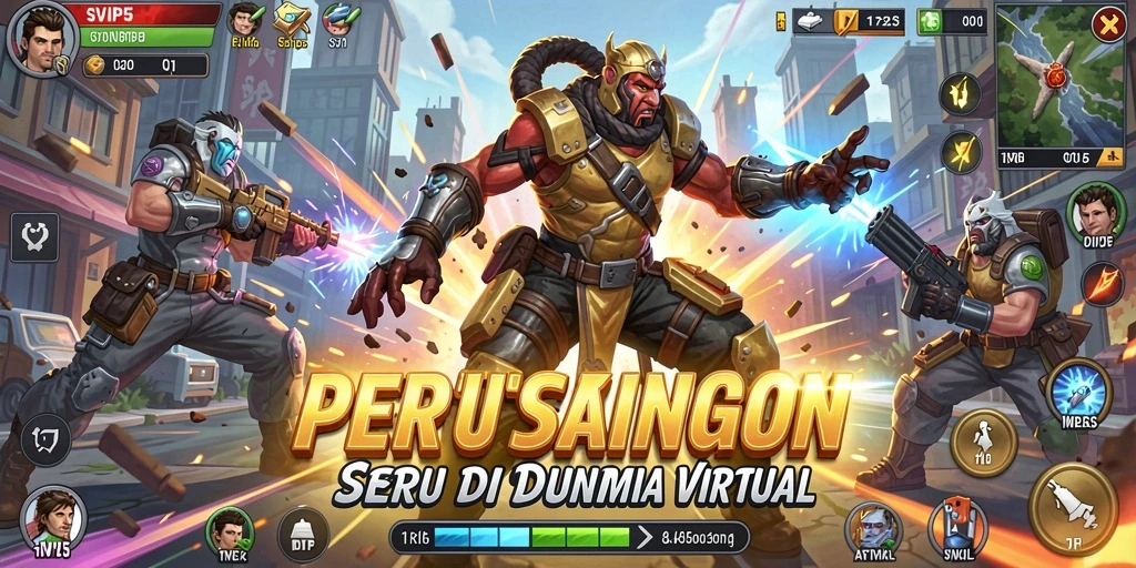 Screenshot SVIP5 menampilkan aksi pertarungan yang mendebarkan dan karakter-karekter unik.