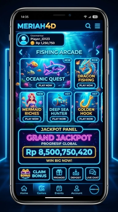 Tampilan utama aplikasi meriah4d yang menarik dan mudah digunakan.